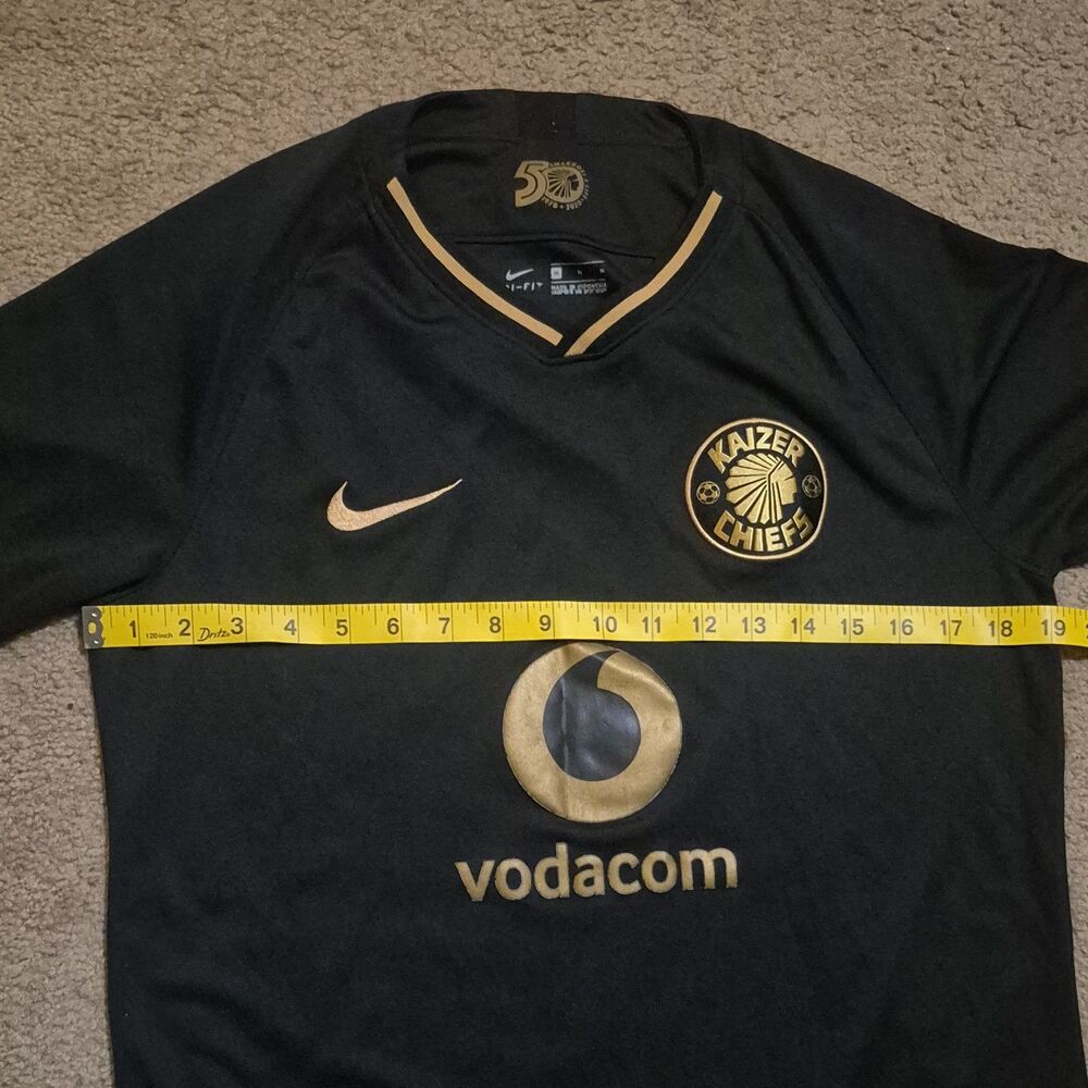 Kaizer Chiefs Jersey Mens Medium Black Gold South Africa 2019/2020 Third Kit - Picture 8 of 9